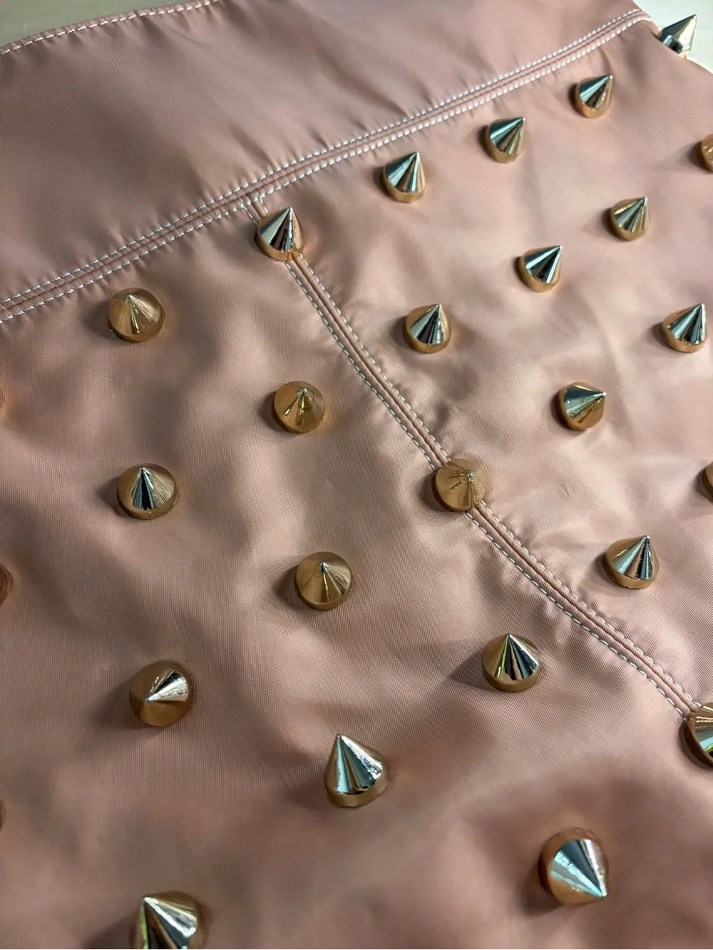 Vintage Deux Lux Pink Studded Hobo Shoulder Bag
